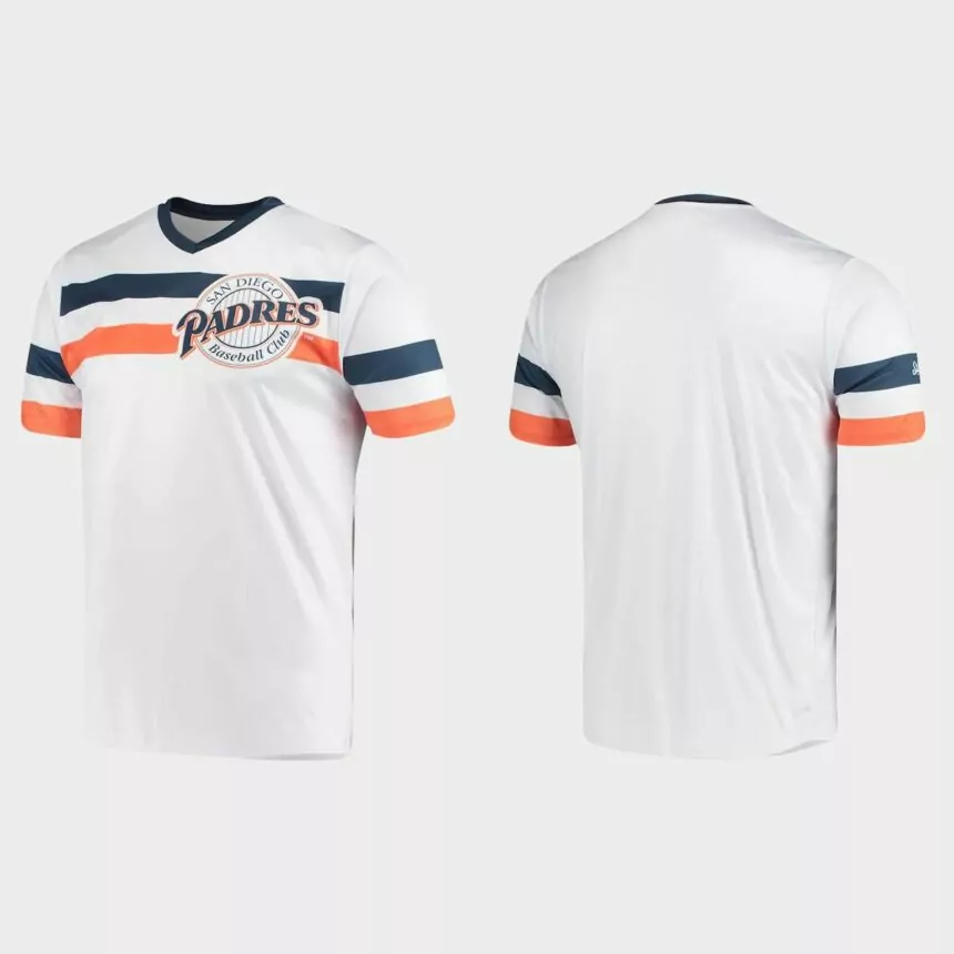 San Diego Padres Cooperstown Collection V-Neck Jersey – White
