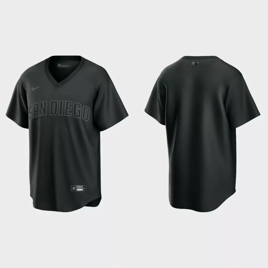 San Diego Padres Pitch Black Fashion Replica Jersey – Black