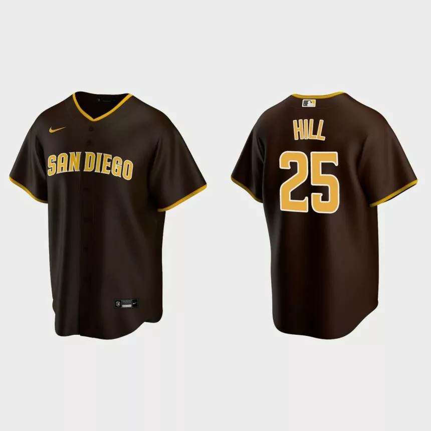 San Diego Padres Tim Hill Replica Road Jersey – Brown