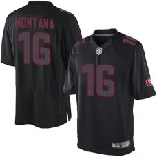 San Francisco 49ers #16 Joe Montana Limited Black Impact Jersey