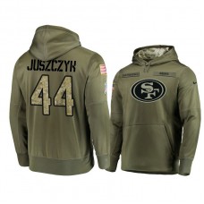 San Francisco 49ers #44 Kyle Juszczyk Olive Pullover Hoodie 2018 Salute To Service