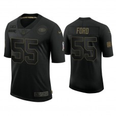 San Francisco 49ers #55 Dee Ford Black 2020 Salute to Service Sideline Performance Pullover Hoodie