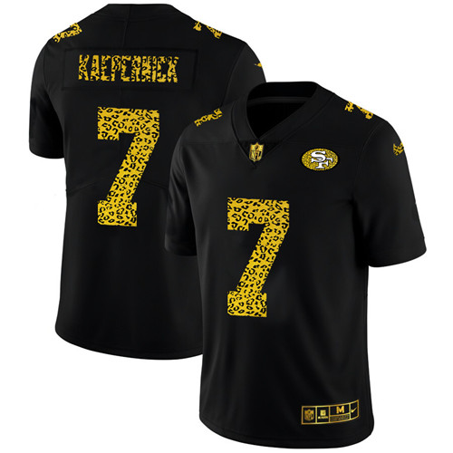 San Francisco 49ers #7 Colin Kaepernick Men's Nike Leopard Print Fashion Vapor Limited NFL Jersey Black