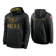 San Francisco 49ers #71 Trent Williams Black 2020 Salute to Service Sideline Performance Pullover Hoodie