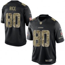 San Francisco 49ers #80 Jerry Rice Salute To Service Black Jersey
