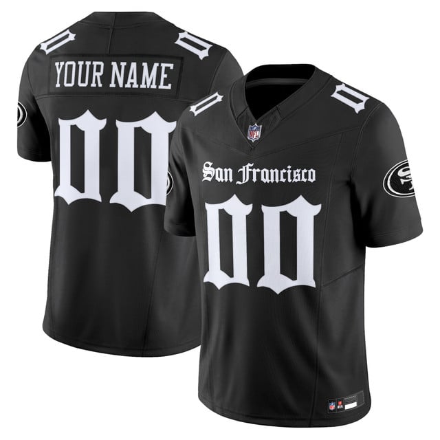 San Francisco 49ers 'Gothic Edition' Vapor Limited Custom Jersey BLACK