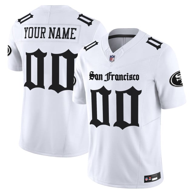 San Francisco 49ers 'Gothic Edition' Vapor Limited Custom Jersey WHITE