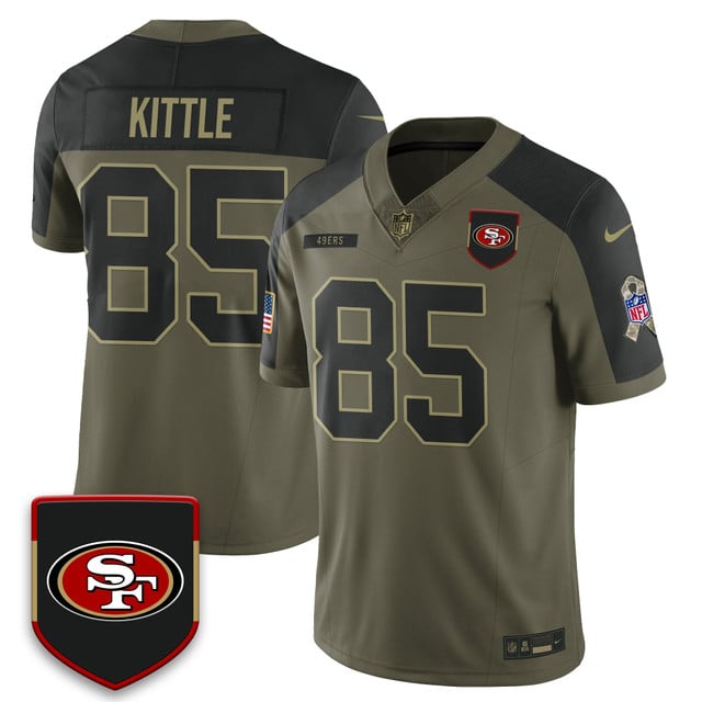 San Francisco 49ers 2025 Salute to Service Limited Jersey olive #85 George Kittle