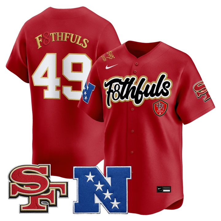 San Francisco 49ers Faithful Baseball Red Jersey