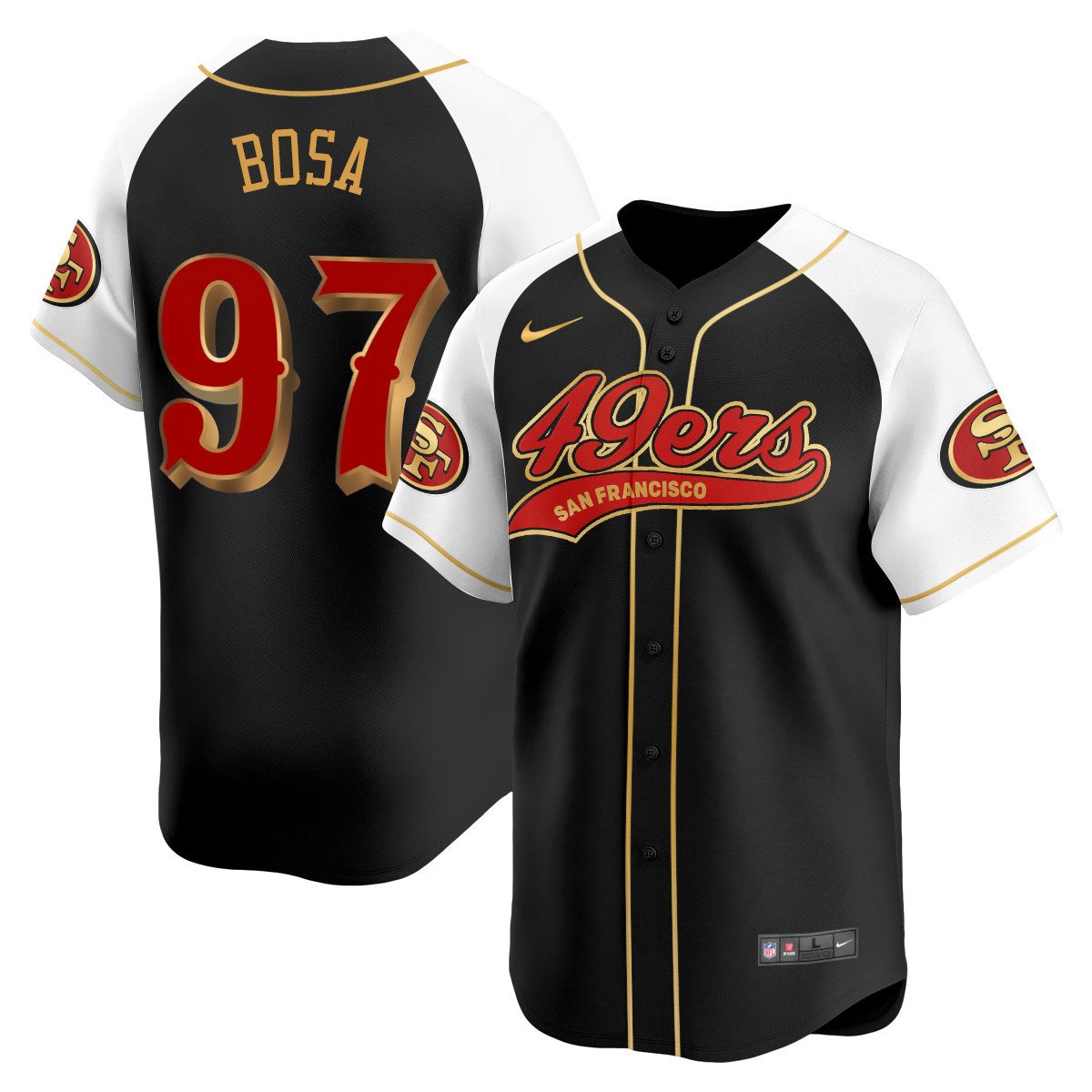 San Francisco 49ers Rivalry Series Baseball Jersey black #97 Nick Bosa