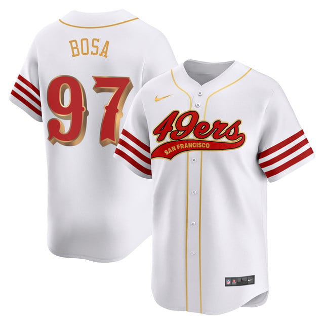 San Francisco 49ers Rivalry Series Baseball Jersey white #97 Nick Bosa