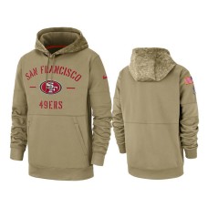 San Francisco 49ers Tan Sideline Therma 2019 Salute to Service Pullover Hoodie