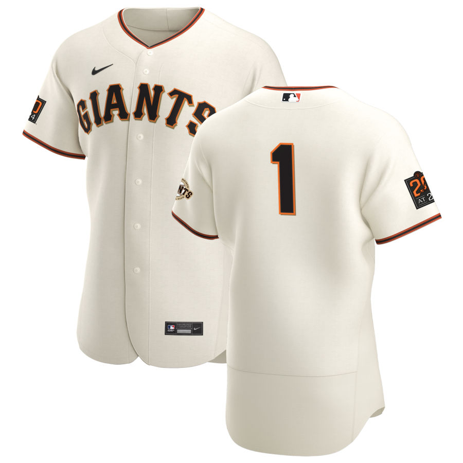 San Francisco Giants #1 Mauricio Dubon Men's Nike Cream Home 2020 Authentic 20 at 24 Patch Player MLB Jersey