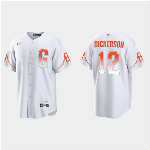 San Francisco Giants #12 Alex Dickerson Men's 2021 City Connect White Fan's Version Jersey