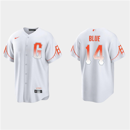 San Francisco Giants #14 Vida Blue Men's 2021 City Connect White Fan's Version Jersey