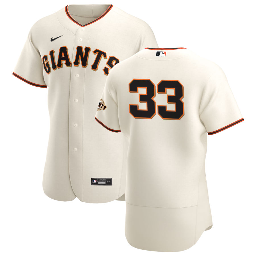 San Francisco Giants #33 Darin Ruf Men's Nike Cream Home 2020 Authentic Player MLB Jersey