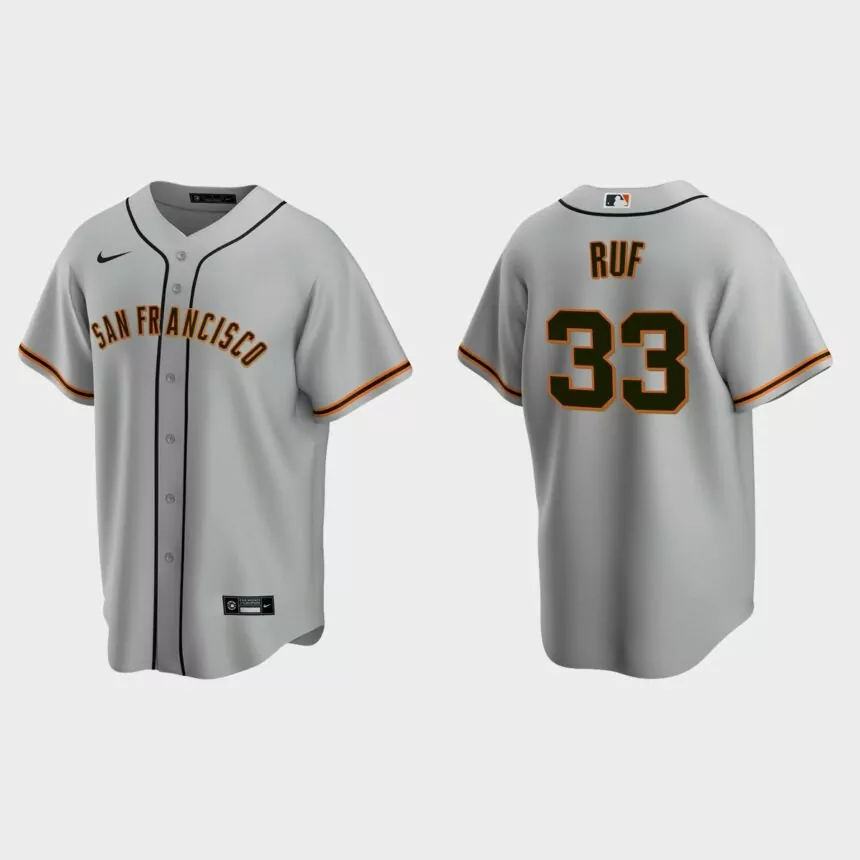 San Francisco Giants #33 Darin Ruf Replica Road Jersey – Gray