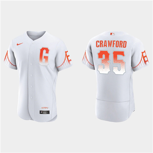 San Francisco Giants #35 Brandon Crawford Men's 2021 City Connect Authentic White Jersey