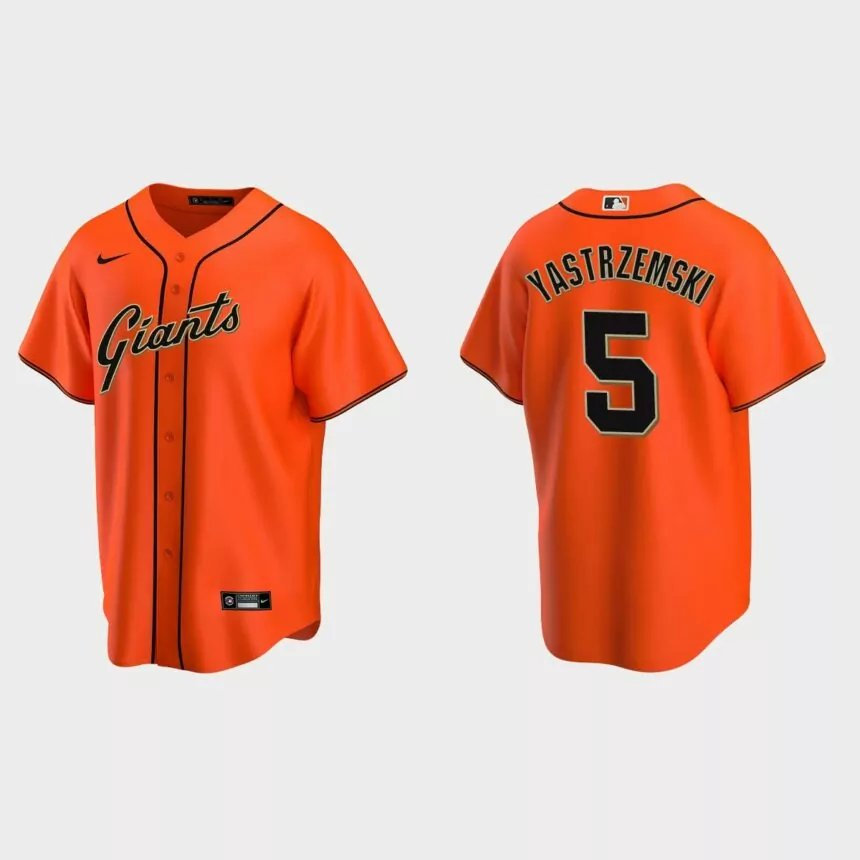 San Francisco Giants #5 Mike Yastrzemski Replica Alternate Jersey – Orange
