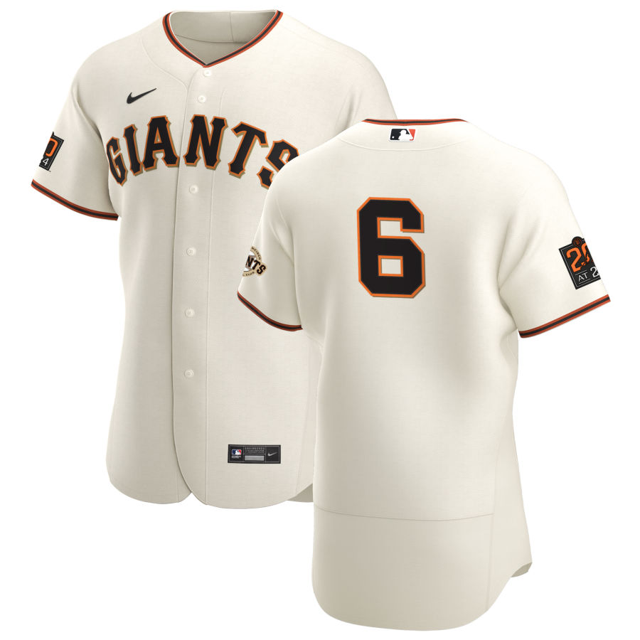 San Francisco Giants #6 Steven Duggar Men's Nike Cream Home 2020 Authentic 20 at 24 Patch Player MLB Jersey