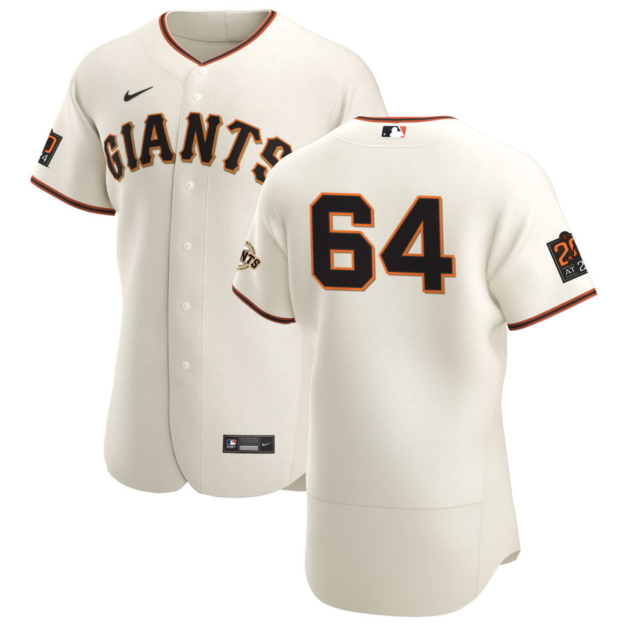 San Francisco Giants #64 Shaun Anderson Men's Nike Cream Home 2020 Authentic 20 at 24 Patch Player MLB Jersey