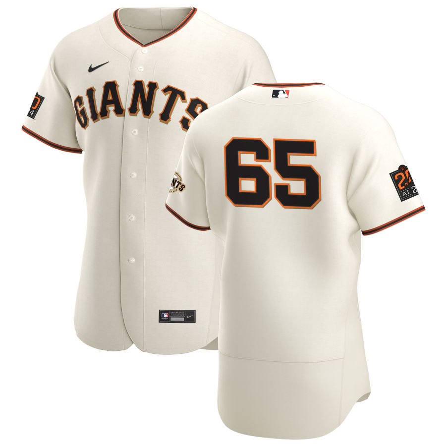 San Francisco Giants #65 Sam Coonrod Men's Nike Cream Home 2020 Authentic 20 at 24 Patch Player MLB Jersey