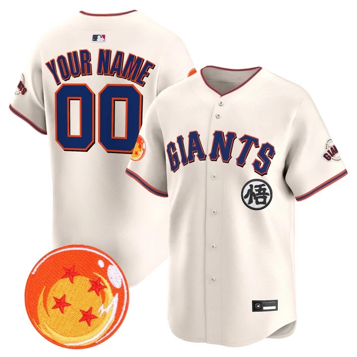 San Francisco Giants x Dragon Ball Vapor Premier Limited Custom Jersey  CREAM