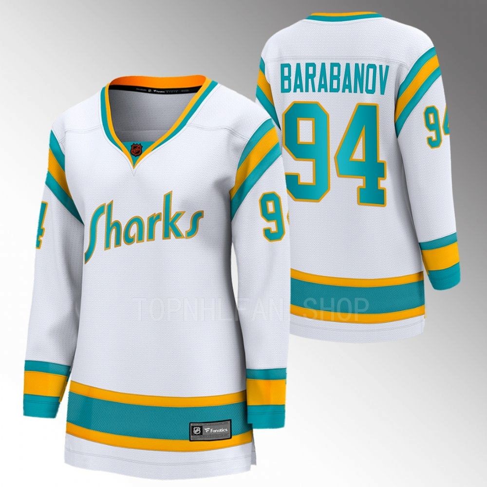 San Jose Sharks Alexander Barabanov Women White 2022 Special Edition 2.0 Jersey