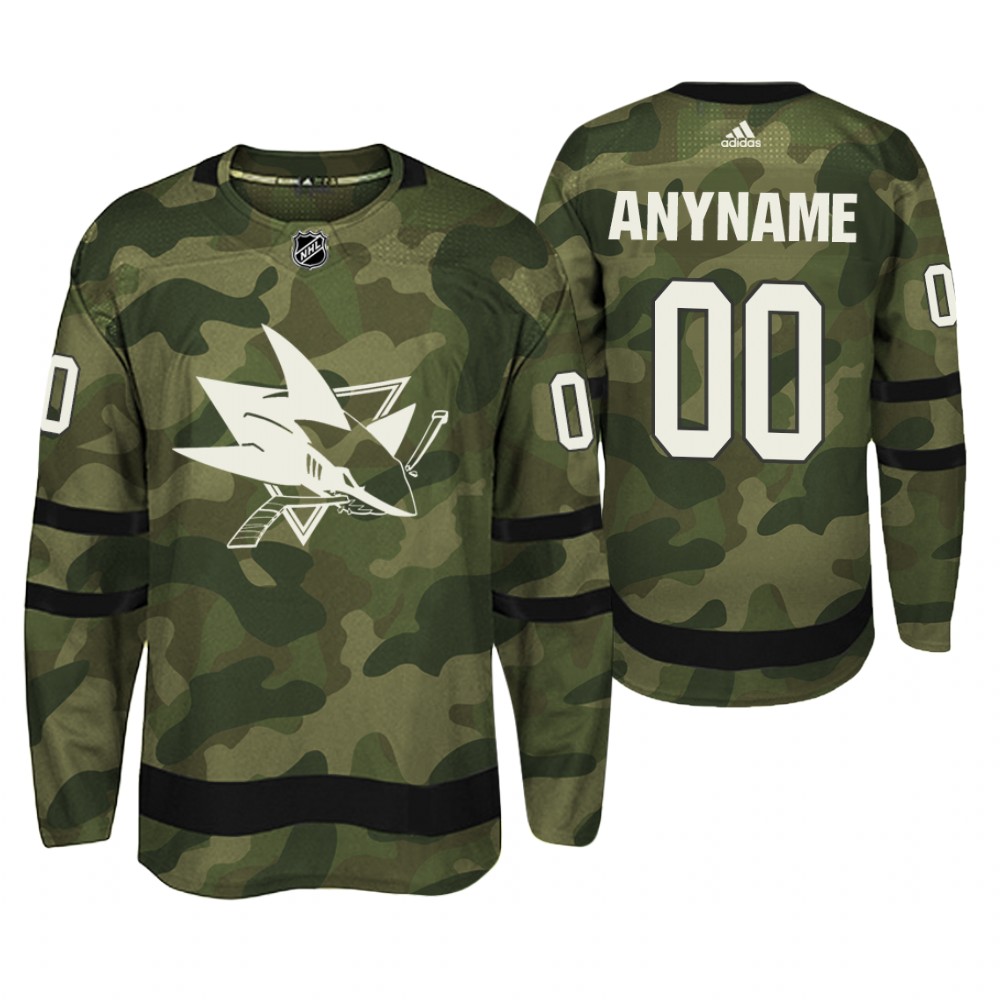 San Jose Sharks Custom Camo Armed Special Forces Player Jersey
