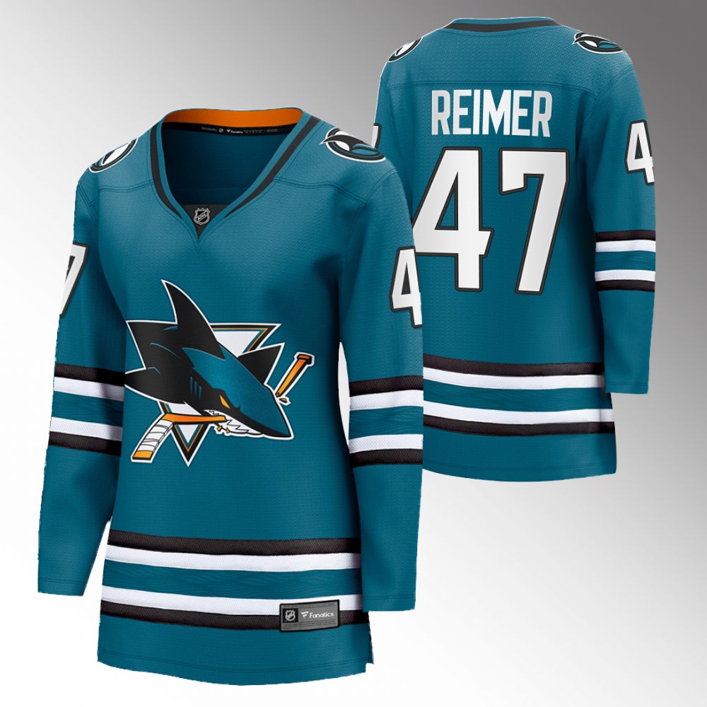 San Jose Sharks James Reimer Women Teal 2022-23 Home Jersey