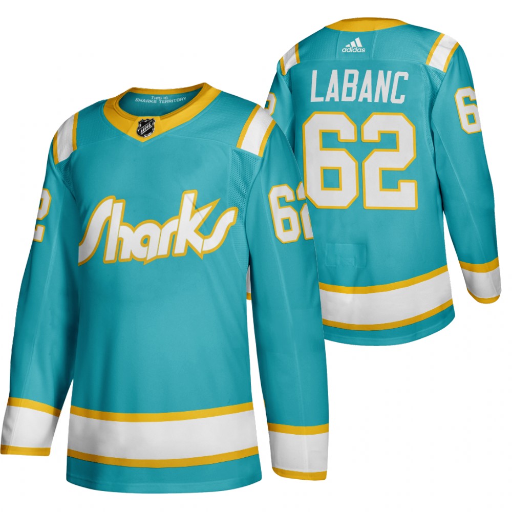 San Jose Sharks Kevin Labanc 2020 Throwback Authentic Player Teal Jersey