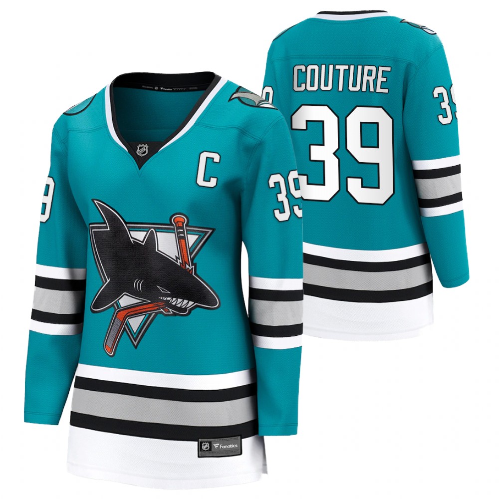 San Jose Sharks Logan Couture Women Teal 2020-21 30th Anniversary Jersey