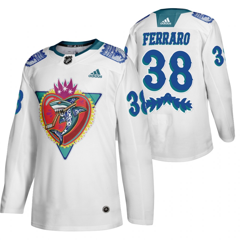 San Jose Sharks Mario Ferraro White 2021 Los Tiburones Night Special Jersey