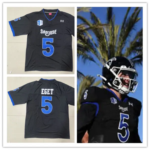San Jose State Spartans #5 Walker Eget 2024 Black Football Game Jersey 