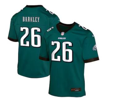 Saquon Barkley Philadelphia Eagles Nike Youth Team Player Game Jersey - Midnight Green