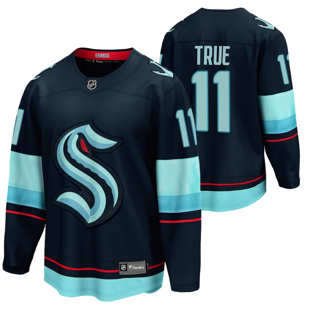 Seattle Kraken #11 Alexander True Navy 2021-22 Home Jersey