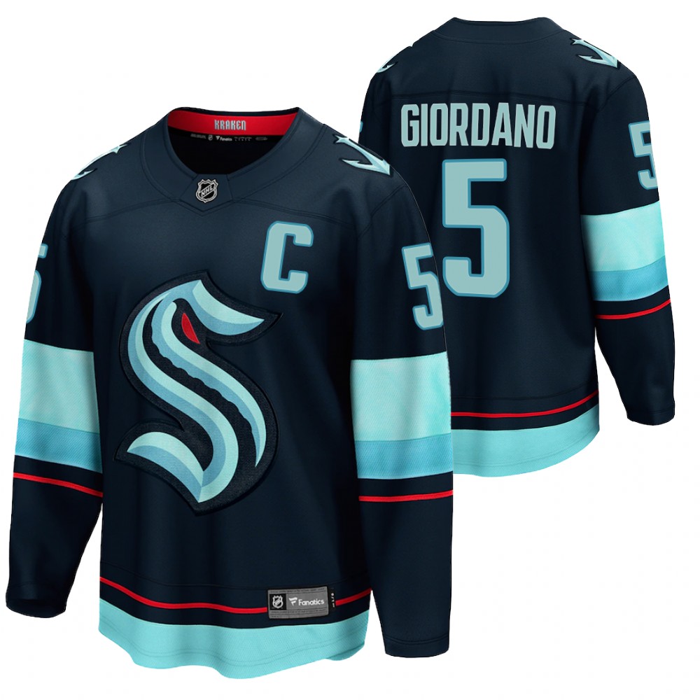 Seattle Kraken #5 Mark Giordano Navy 2021-22 Home Jersey
