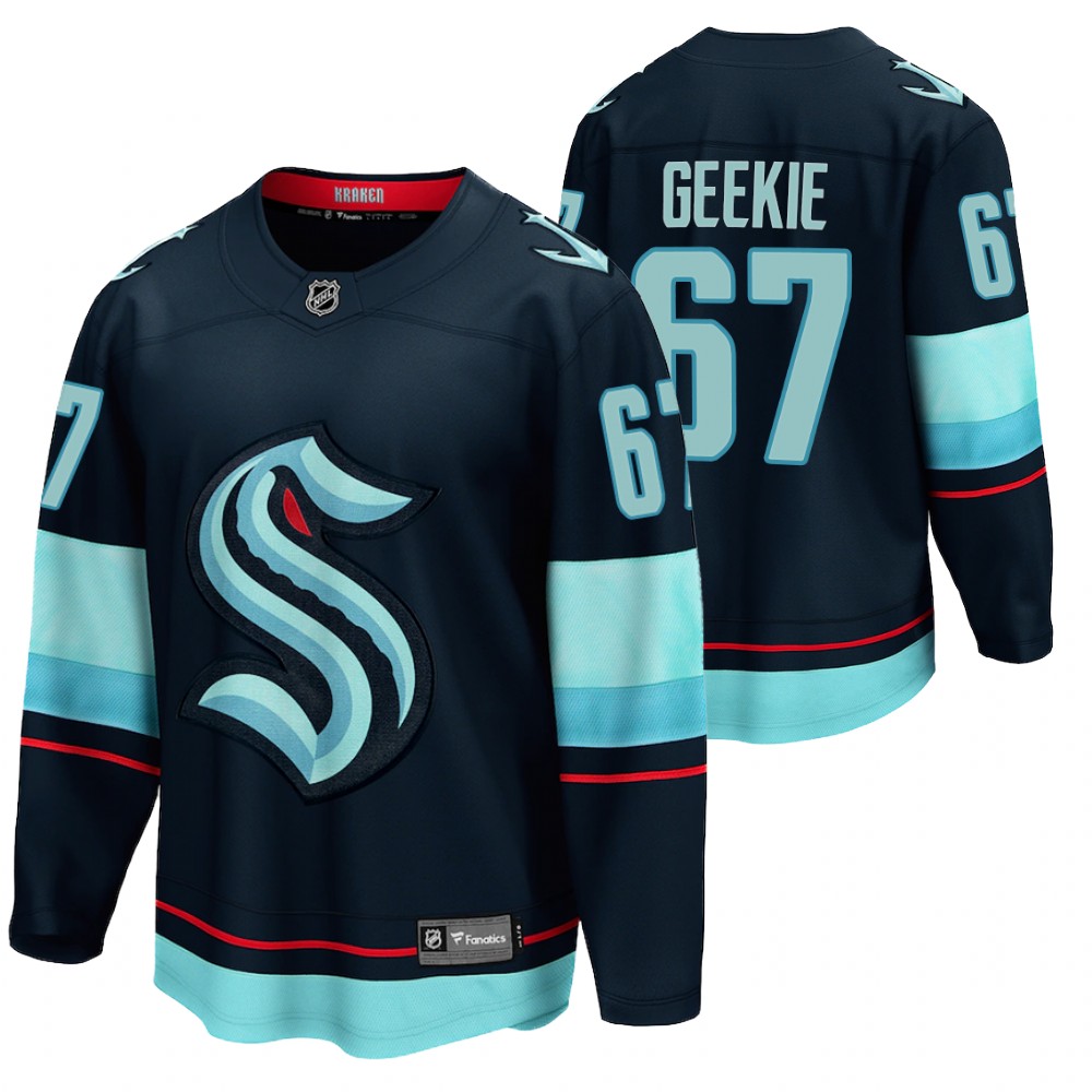 Seattle Kraken #67 Morgan Geekie Navy 2021-22 Home Jersey
