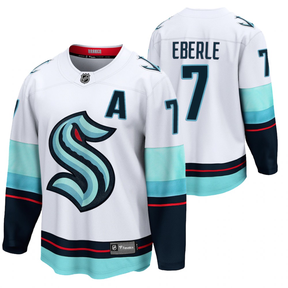 Seattle Kraken #7 Jordan Eberle White 2021-22 Away Jersey