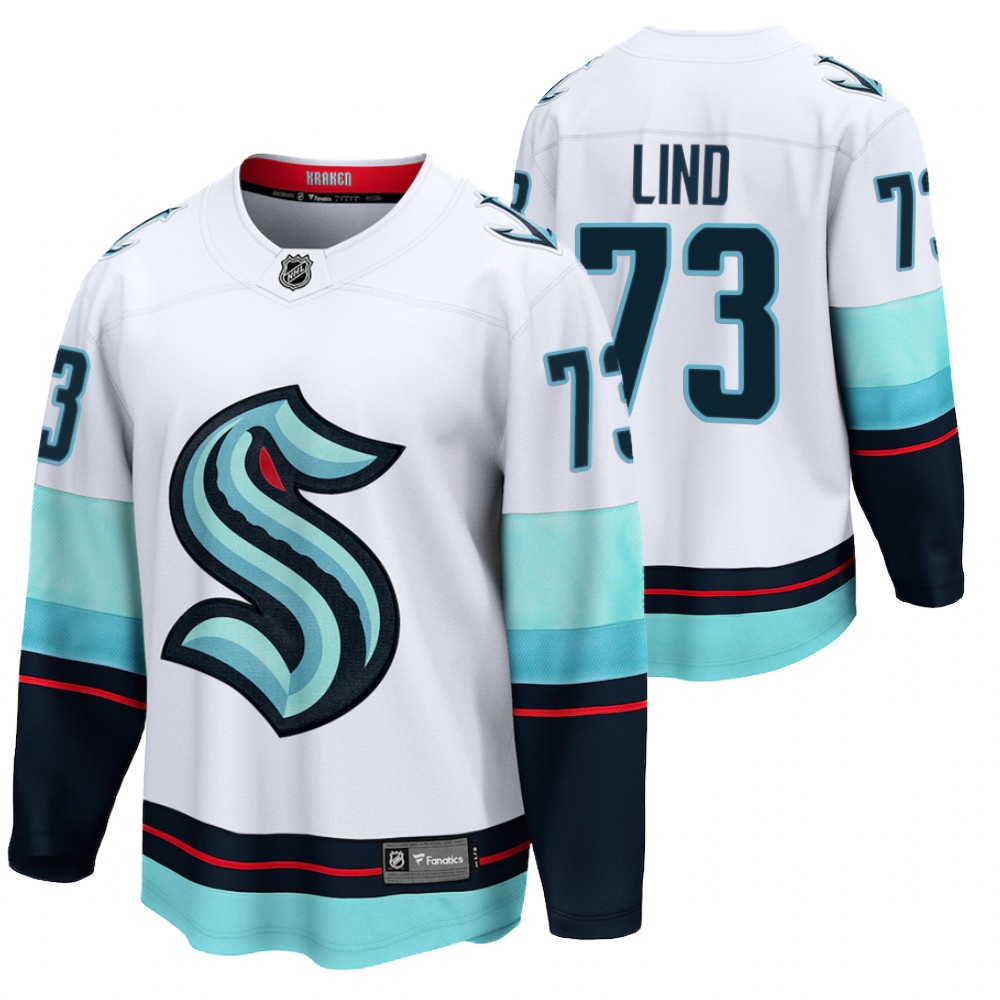 Seattle Kraken #73 Kole Lind White 2021-22 Away Jersey