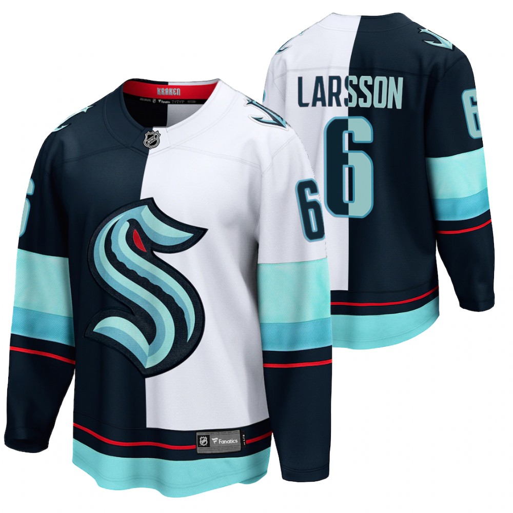 Seattle Kraken Adam Larsson 2021-22 Split Edition Limited Jersey Navy White