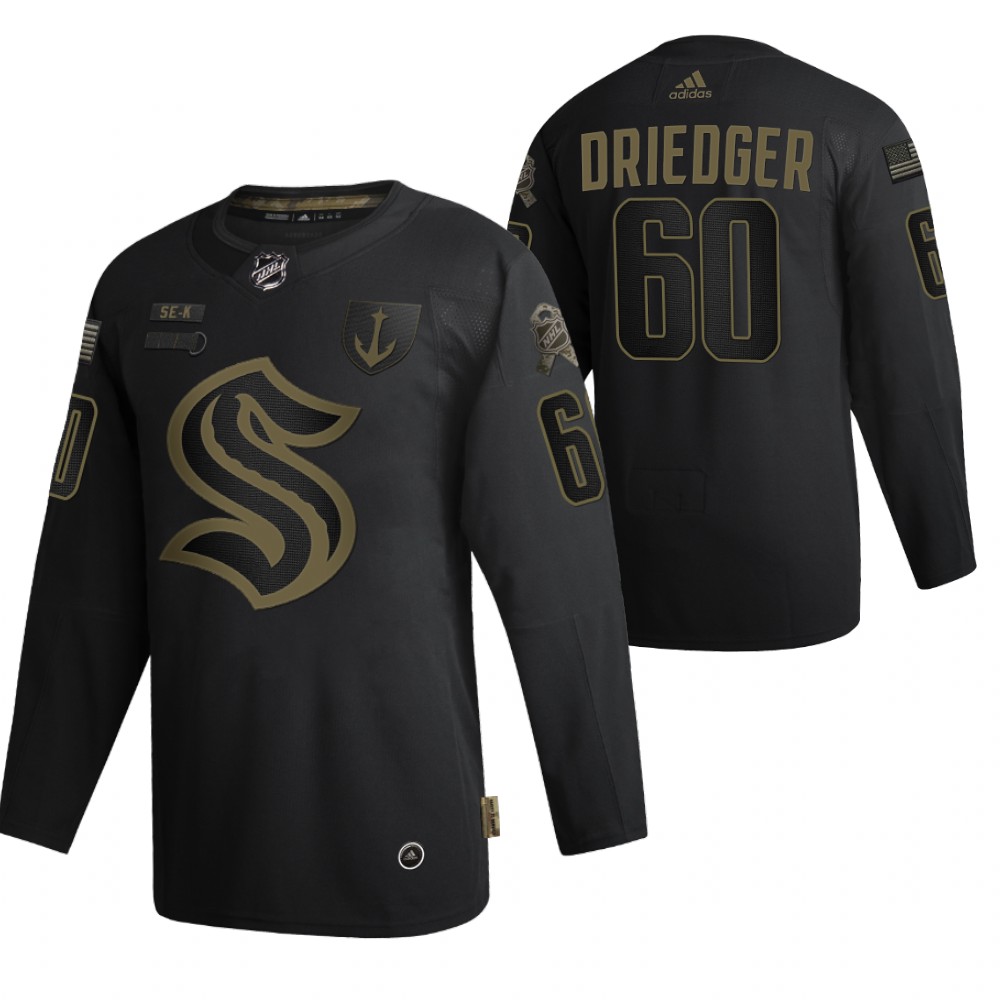 Seattle Kraken Chris Driedger 2021-22 Military Appreciation Night Authentic Jersey Black