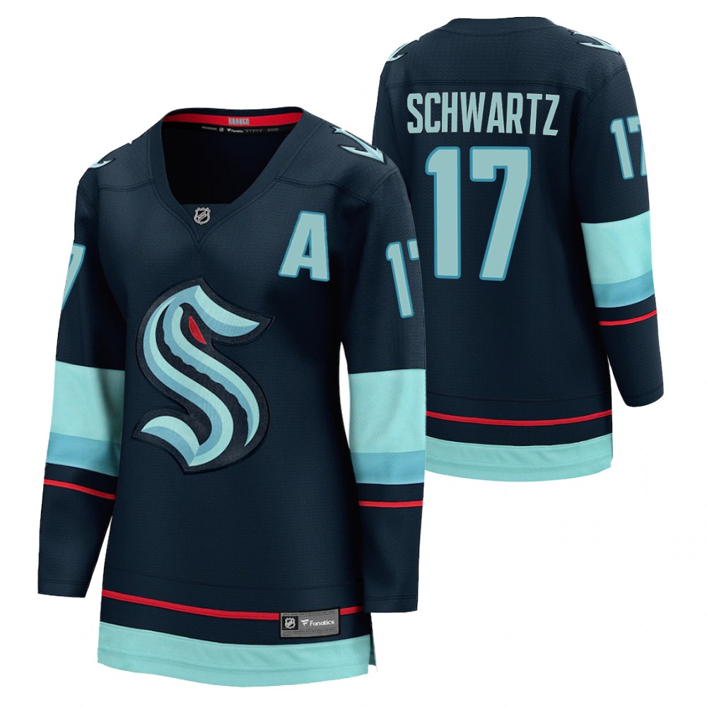Seattle Kraken Jaden Schwartz Women Navy 2021-22 Home Jersey