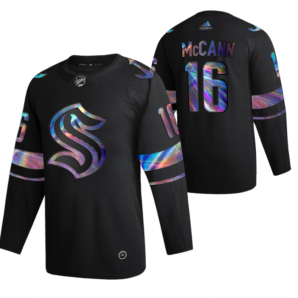 Seattle Kraken Jared McCann 2021-22 Iridescent Holographic Authentic Jersey Black