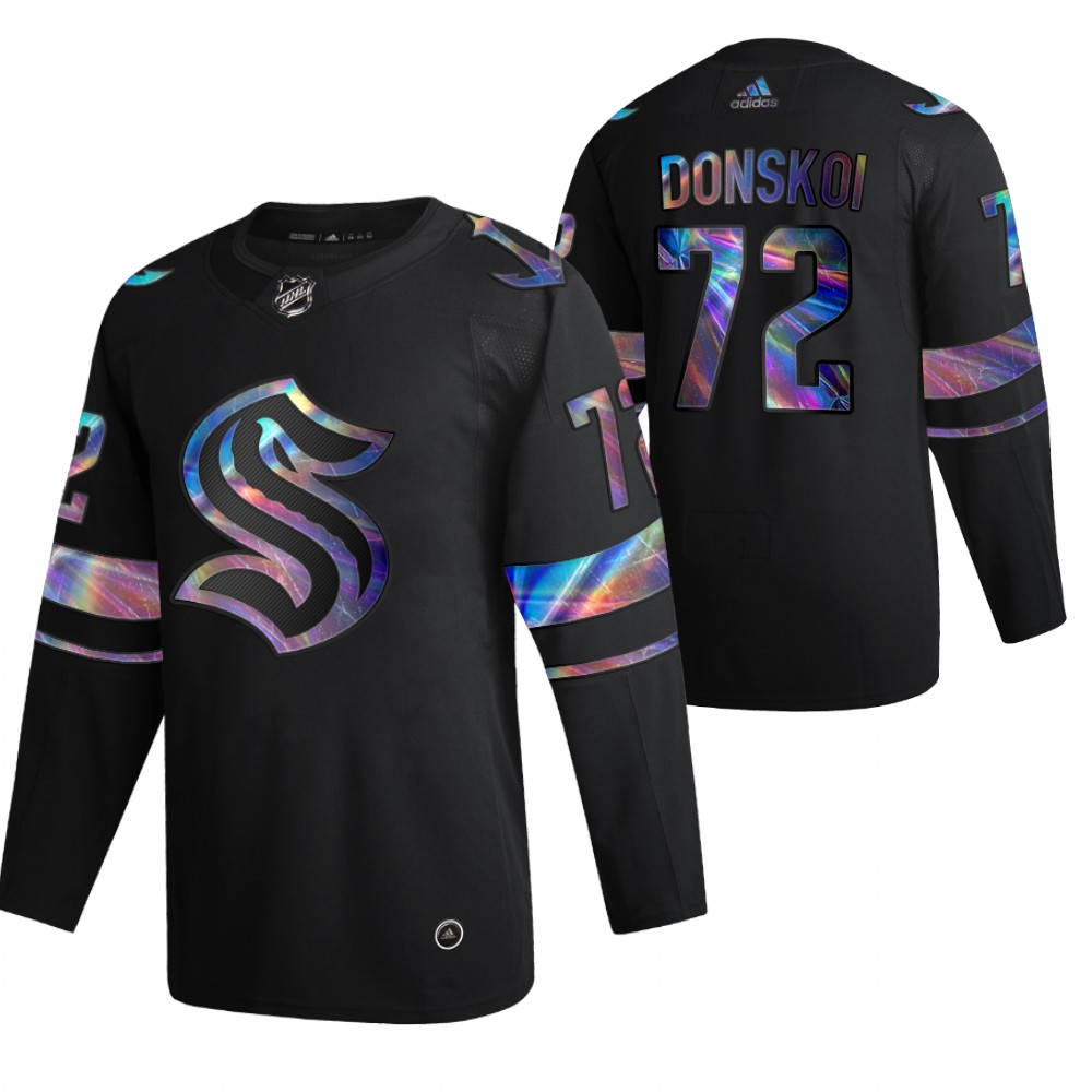 Seattle Kraken Joonas Donskoi 2021-22 Iridescent Holographic Authentic Jersey Black