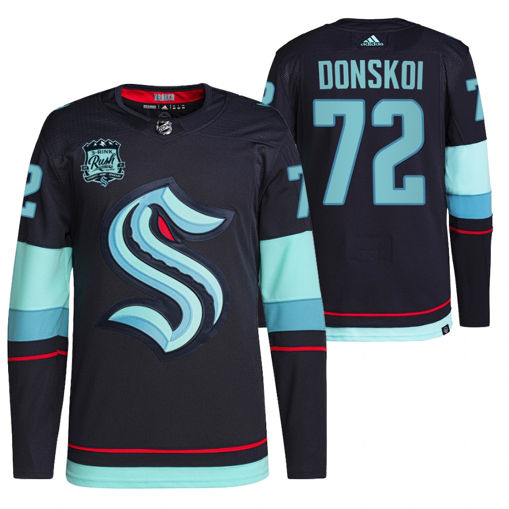Seattle Kraken Joonas Donskoi Navy 2021-22 Preseason Patch Open Win Jersey