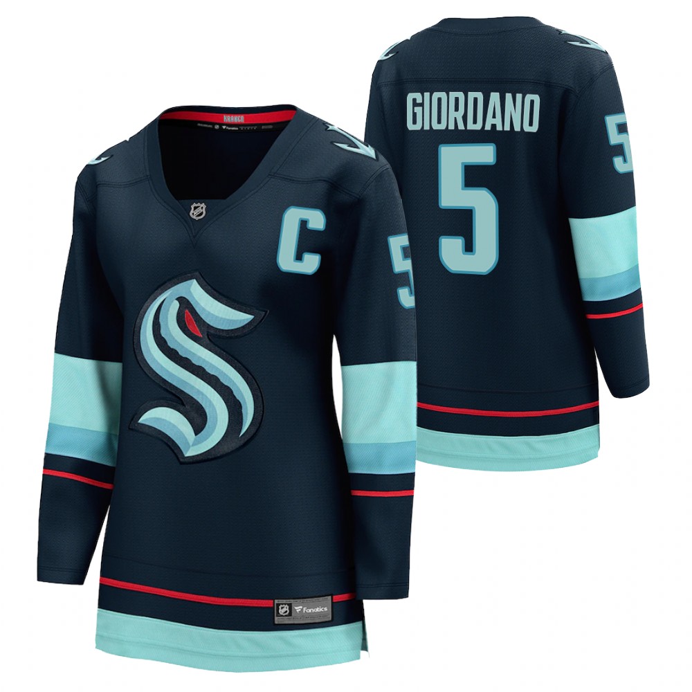 Seattle Kraken Mark Giordano Women Navy 2021-22 Home Jersey