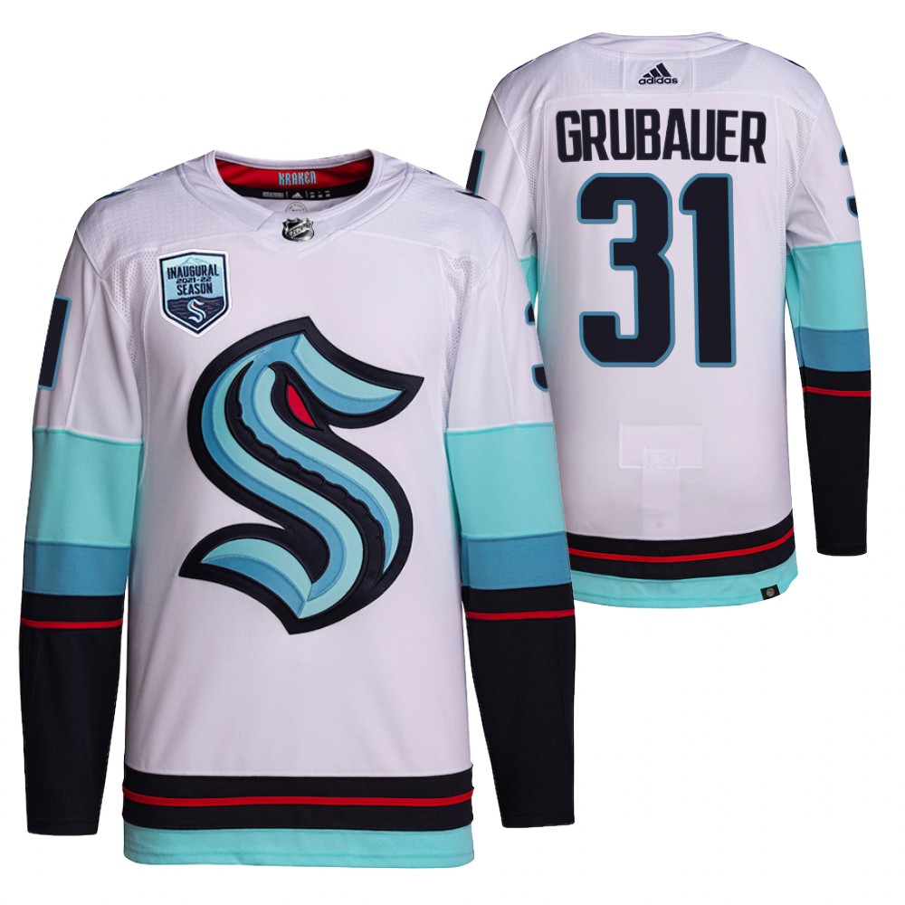 Seattle Kraken Philipp Grubauer 2021-22 Away Authentic Jersey White