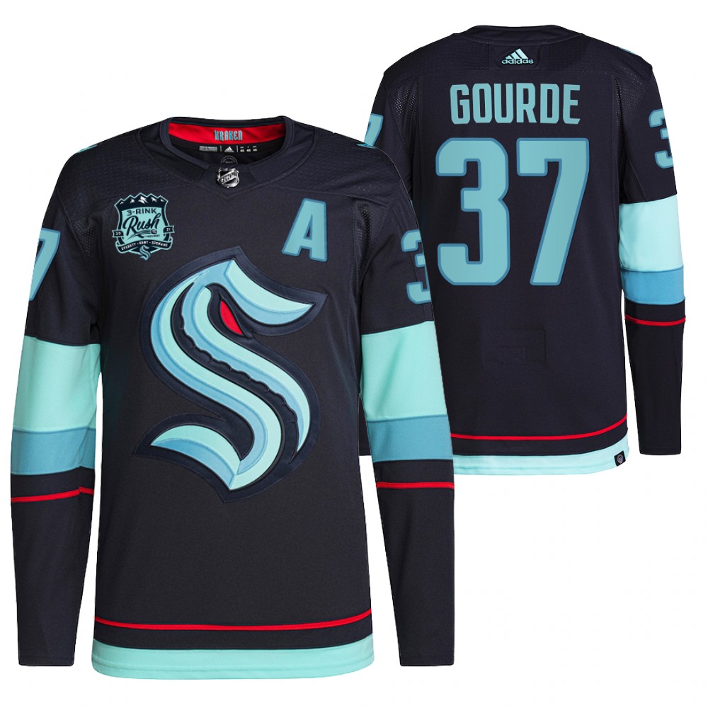 Seattle Kraken Yanni Gourde Navy 2021-22 Home Authentic Jersey