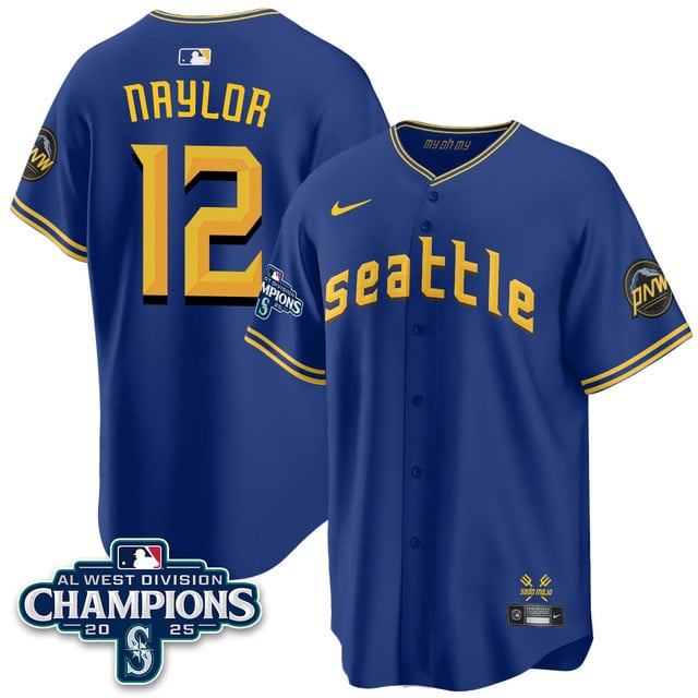Seattle Mariners 2025 AL West Division Champions Jersey #12 Josh Naylor